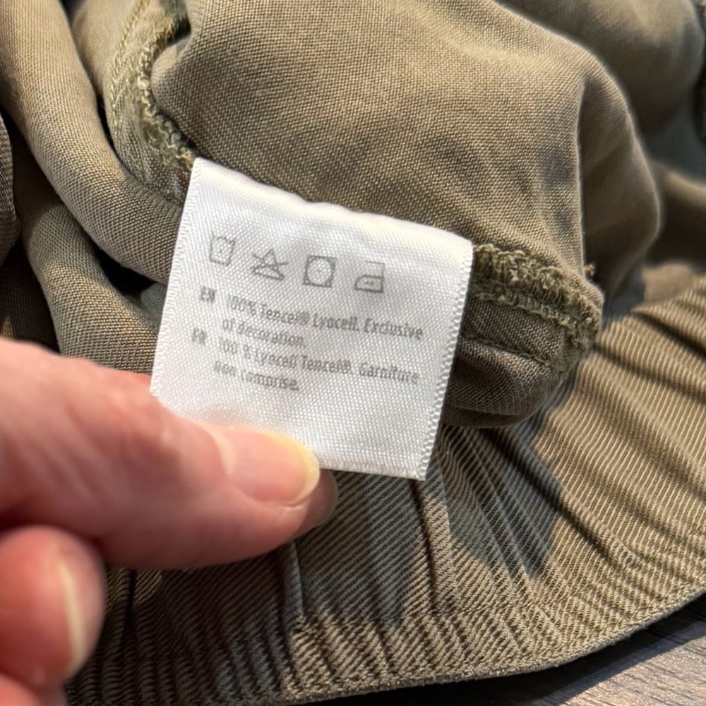 Tentree 100% TENCEL™ Jogger Pants‎ Elastic Waist Drawstring Olive Green - Picture 9 of 13